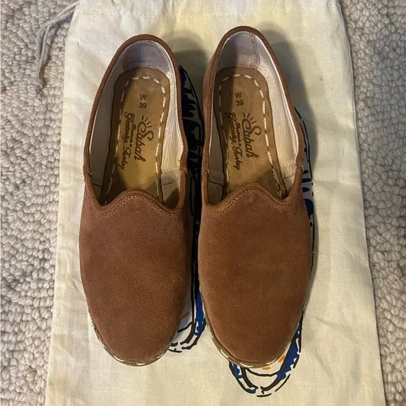 New/never worn Como Taba Sabah Brown Suede Loafers - Picture 3 of 7